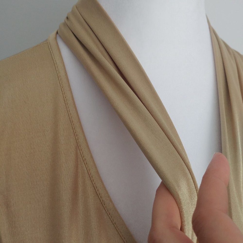 Gold Ruched Sleeveless Top Marilyn Monroe Halter Style Bodycon Holiday Partywear - Picture 12 of 12